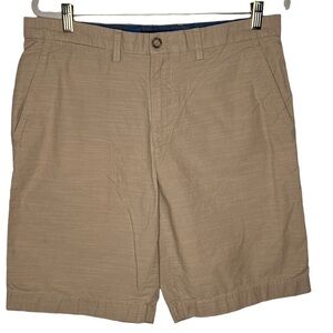 Y2K Tommy Hilfiger Mens Chino Shorts Size 34 Beige Rip Stop Quick Dry Flat Front